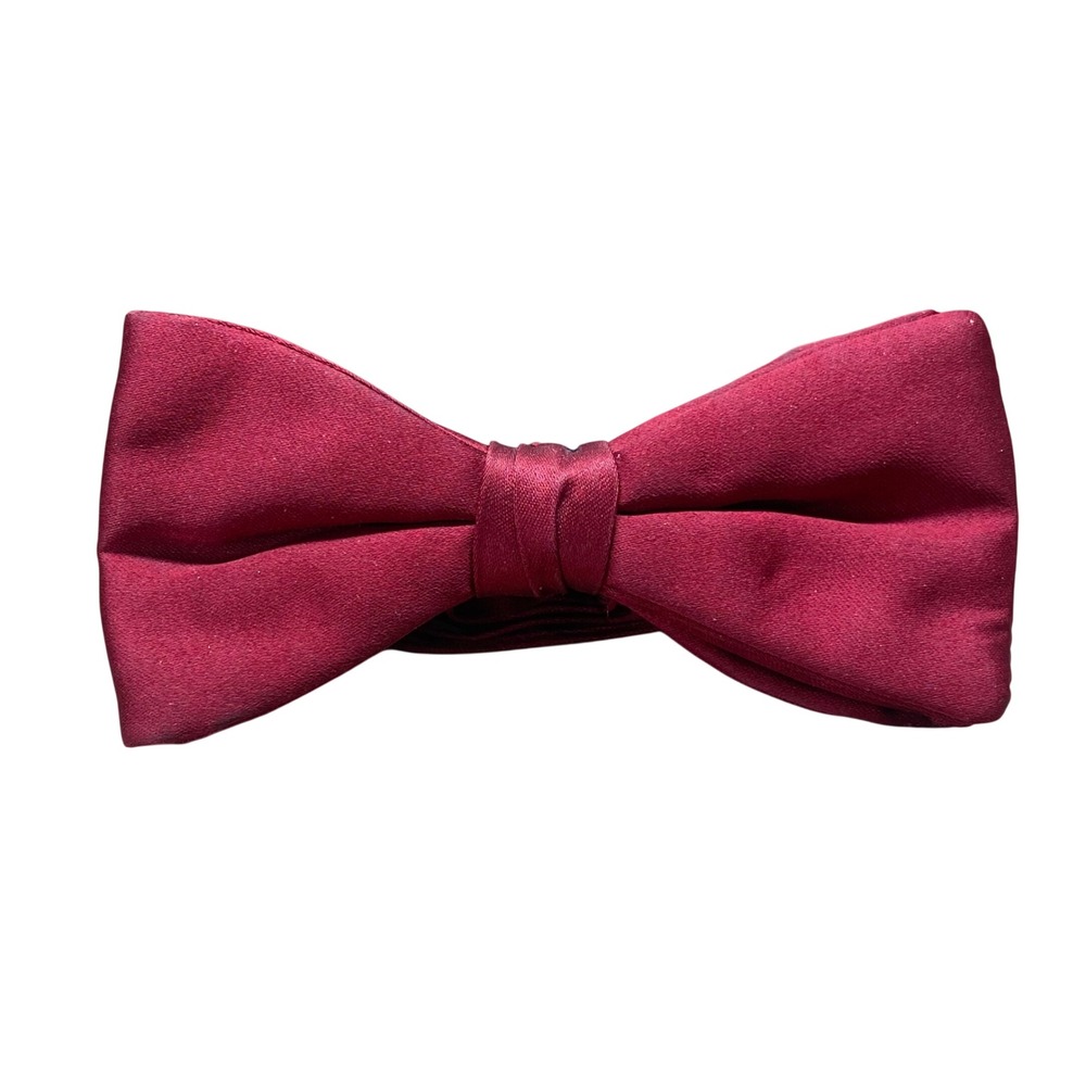 Ferrell Reed Vintage Bow Tie Mens Burgundy Adjustable Pre-Tied Formal‎ Accessory